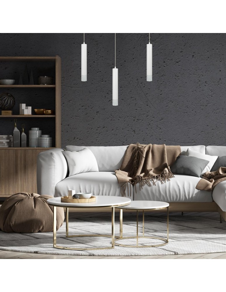 Single pendant lamps - Milagro TUBI WHITE 1xGU10 pendant lamp ML8878 - product kolory-swiatla.pl 5