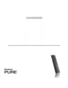 Paul Neuhaus Pure-Cosmo Remote Controlled Pendant Lamp Color Change Light Up+Down Aluminum 2533-95