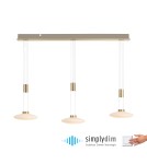 Pendant lamps with adjustable height - Paul Neuhaus Lautada Pendant on Rail Adjustable Height 120-200cm Dimmable Smooth Ordinary Switch Brass Mat 2081-60 - product 1