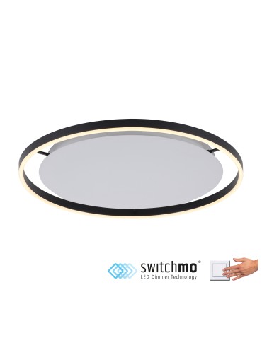 Leuchten Direkt Ritus 58cm Sufitowa 3 Stopniowe Ściemnianie Zwykłym Włącznikiem Ściennym Antracyt 15392-13