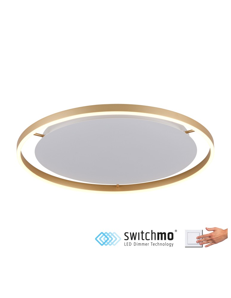 Ceiling lamps - Leuchten Direkt Ritus 58cm Ceiling 3 Stage Dimmable Plain Wall Switch Brass Mat 15392-60 - product kolory-swiatla.pl 1