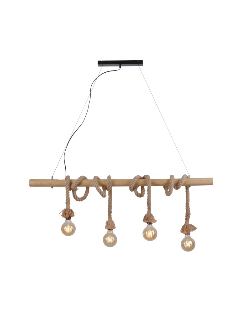 Pendant lamps over the island - Paul Neuhaus Rope Pendant Lamp 15483-18 Black 15483-18. - product kolory-swiatla.pl 1
