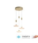 Lampy wiszące - Paul Neuhaus Lautada Wisząca Okrągła Regulowana Wysokość 120-200cm Ściemniana Płynnie Zwykłym Włącznikiem Mosiądz Mat 2082-60 - produkt 1