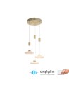 Paul Neuhaus Lautada Pendant Round Adjustable Height 120-200cm Dimmable with Smooth Ordinary Switch Brass Mat 2082-60