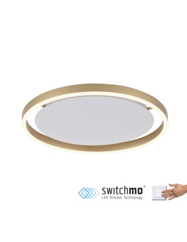 Leuchten Direkt Ritus 39cm Ceiling 3 Stage Dimmable Plain Wall Switch Brass Mat 15391-60