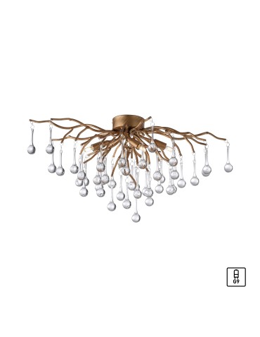 Paul Neuhaus Icicle Ceiling Reflector Lamp Old Brass 8090-11