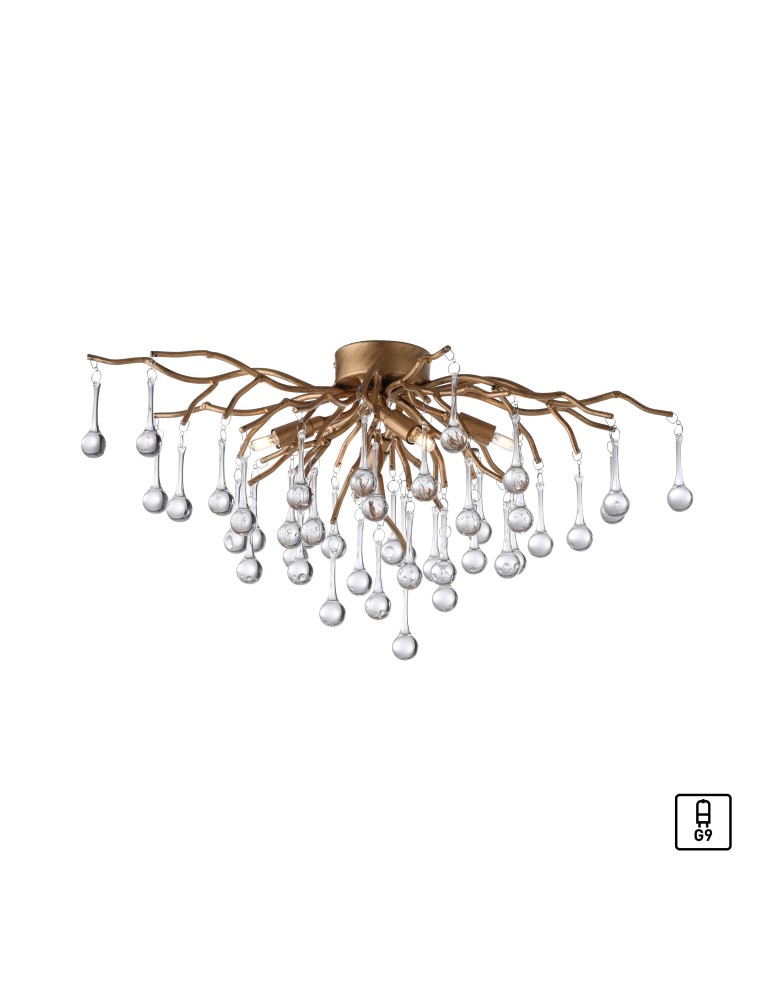 Designer ceiling lamps - Paul Neuhaus Icicle Ceiling Reflector Lamp Old Brass 8090-11 - product kolory-swiatla.pl 1