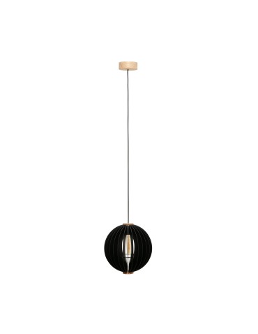 Zuma Line Orb Pendant Lamp Black / Wood 7510344