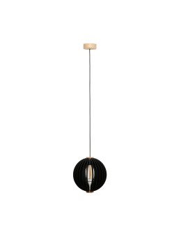 Zuma Line Orb Lampa Wisząca Czarny / Drewno 7510344