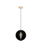 Wooden pendant lamps - Zuma Line Orb Pendant Lamp Black / Wood 7510244 - product 1