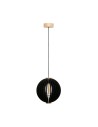 Zuma Line Orb Pendant Lamp Black / Wood 7510244