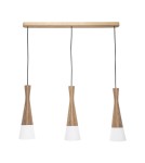 Pendant lamps on a strip - Zuma Line Cone Pendant Lamp White / Wood 8511303 - product 1