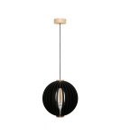 Wooden pendant lamps - Zuma Line Orb Pendant Lamp Black / Wood 7510144 - product 1
