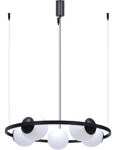 Zuma Line Orbit 5 Pendant Lamp 5Xe27 Spheres Black 5011