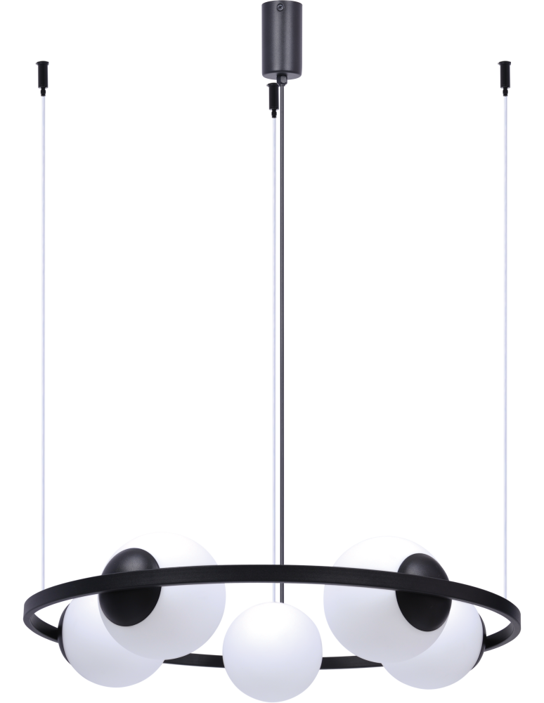 Pendant lamps spheres - Zuma Line Orbit 5 Pendant Lamp 5Xe27 Spheres Black 5011 - product kolory-swiatla.pl 1