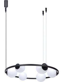 Zuma Line Orbit 6 Lampa Wisząca 3Xe27+3Xe14 Kule Czarny 5007