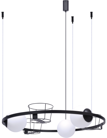 Zuma Line Plant 3 Flower Pot Pendant Lamp 3Xe27 Spheres Black 5005.