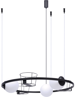 Zuma Line Plant 3 Lampa Wisząca Na Doniczki Kwiaty 3Xe27 Kule Czarny 5005