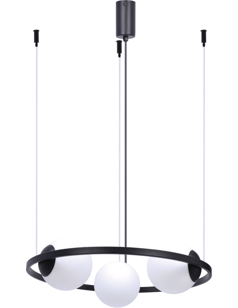 Pendant lamps spheres - Zuma Line Orbit 3 Pendant Lamp 3Xe27 Spheres Black 5004 - product kolory-swiatla.pl 1