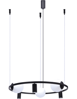 Zuma Line Orbit 3+3 Lampa Wisząca 3X Kule E27 + 3X Reflektor Gu10 Czarny 5006