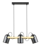 Lampy wiszące - Zuma Line Fati Lampa Wisząca Czarny Matowy / Złoty A8163-3A - produkt 1