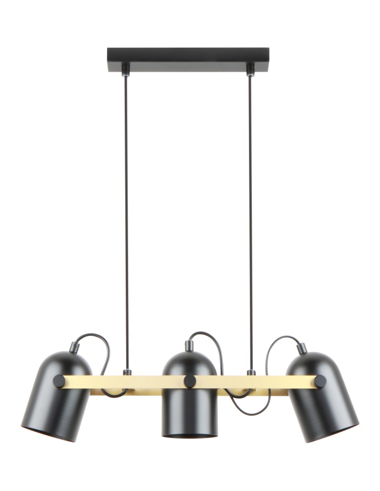 Pendant lamps - Zuma Line Fati Pendant Lamp Matte Black / Gold A8163-3A. - product kolory-swiatla.pl 1