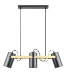 Lampy wiszące - Zuma Line Resi Lampa Wisząca Czarny Matowy / Złoty A8162-3A - produkt 1