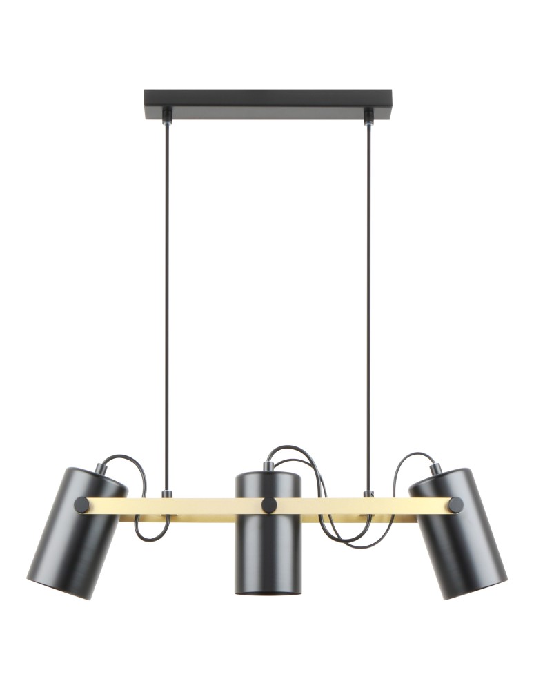 Lampy wiszące - Zuma Line Resi Lampa Wisząca Czarny Matowy / Złoty A8162-3A - produkt kolory-swiatla.pl 1