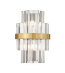 Wall lamps - Zuma Line Constantinople Wall lamp Brushed Brass Crystal W0567-02A-B52G - product 1