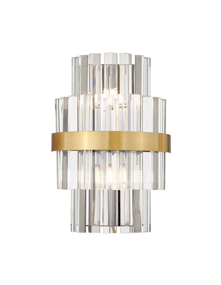 Wall lamps - Zuma Line Constantinople Wall lamp Brushed Brass Crystal W0567-02A-B52G - product kolory-swiatla.pl 1