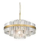 Glamour pendant lamps - Zuma Line Constantinople Crystal Pendant Lamp Brushed Brass P0567-12A-2Gac. - product 1