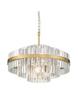 Zuma Line Constantinople Lampa Wisząca Kryształ Szczotkowany Mosiądz P0567-12A-2Gac