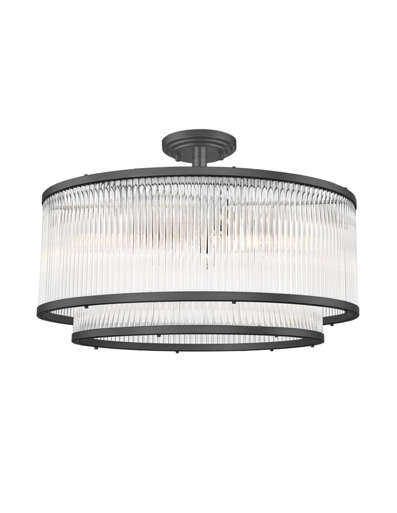 Ceiling lamps with crystals - Zuma Line Sergio Ceiling Lamp Black Matte C0528-06H-P7Ac. - product kolory-swiatla.pl 1