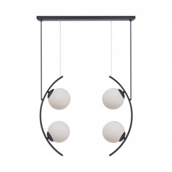 Zuma Line Helix 4 Lampa Wisząca Kule Szklane 4Xe14 Czarny / Biały 5016