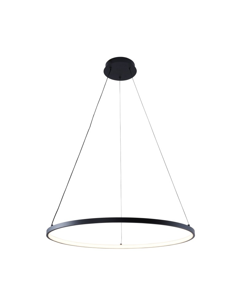 Pendant lamps circles - Zuma Line Breno Ring Pendant Lamp with Light Colour Switch 3000K/4000K/6000K Black 2023201-BK60. - product kolory-swiatla.pl 1