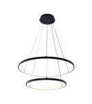Pendant lamps circles - Zuma Line Breno Pendant with Light Colour Switch 3000K/4000K/6000K Black 18140BK-2. - product 1