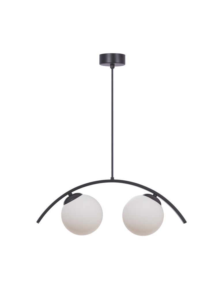 Pendant lamps spheres - Zuma Line Wave 2 Glass Ball Pendant Lamp Black / White 5013 - product kolory-swiatla.pl 1