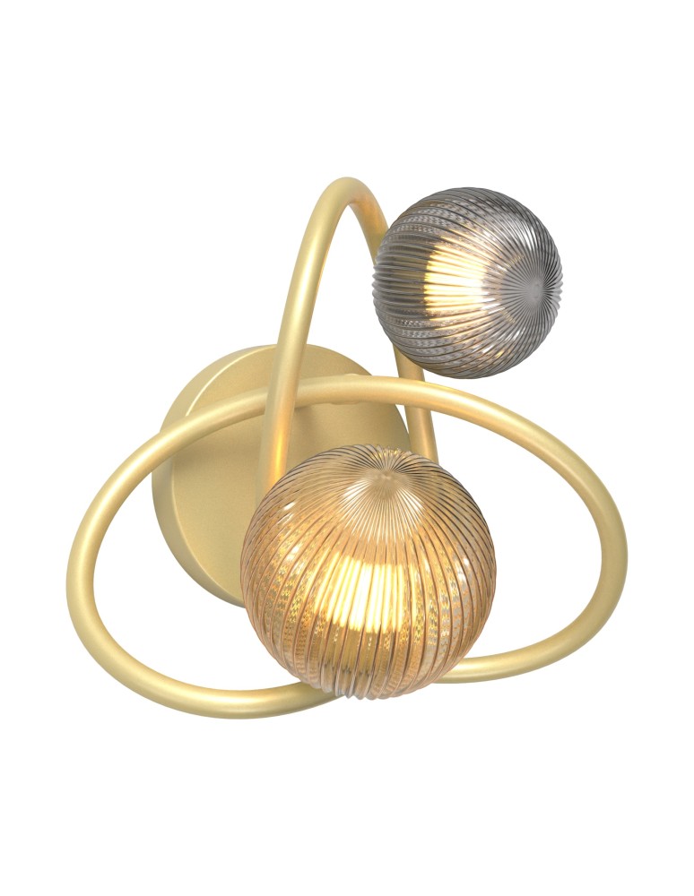 Wall lamps - Zuma Line Arlon Wall lamp Matte Gold / Smoky Grey Glass / Amber Glass Mb4922-2-Egbdn - product kolory-swiatla.pl 1