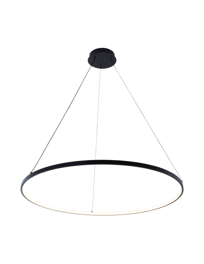 Pendant lamps circles - Zuma Line Breno Pendant with Light Colour Switch 3000K/4000K/6000K Black 2023201-Bk80. - product kolory-swiatla.pl 1