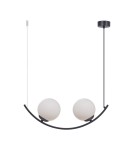 Lampy wiszące - Zuma Line Wave 1 Lampa Wisząca Szklane Kule 2Xe14 Czarny / Białe Szkło 5012 - produkt 1
