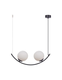 Zuma Line Wave 1 Lampa Wisząca Szklane Kule 2Xe14 Czarny / Białe Szkło 5012