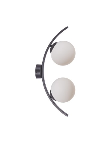Zuma Line Helix Glass Spheres Wall Lamp 2Xe14 Black / White Glass 5015