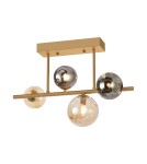 Ceiling lamps spheres - Zuma Line Villa Ceiling Lamp Gold / Grey / Amber Mx5918-4-Egn - product 1
