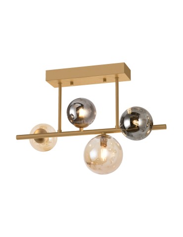 Zuma Line Villa Lampa Sufitowa Złoty / Szary / Bursztynowy Mx5918-4-Egn