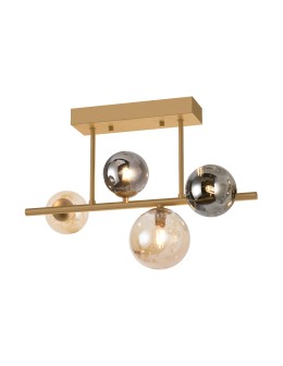 Zuma Line Villa Lampa Sufitowa Złoty / Szary / Bursztynowy Mx5918-4-Egn