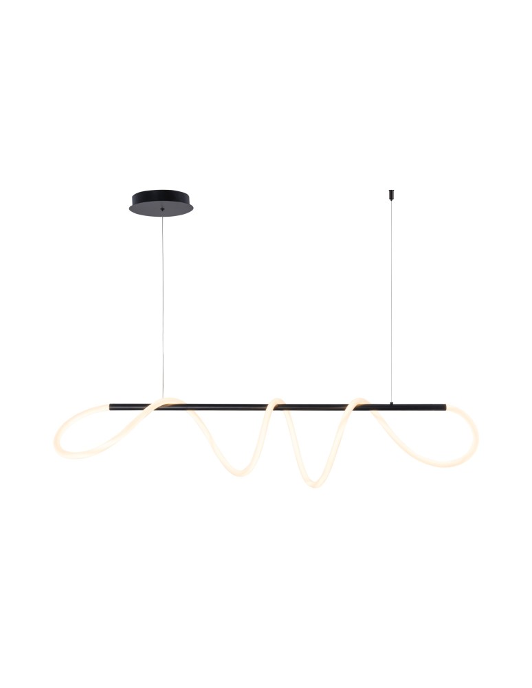 Pendant lamps over the island - Zuma Line Balbo Pendant Led Rope with Light Color Change Function 3000K/4000K/6000K Black 20006PM-BK. - product kolory-swiatla.pl 1