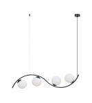 Lampy wiszące - Zuma Line Wave 4 Big Lampa Wisząca Czarny/Białe Szkło 5014 - produkt 1