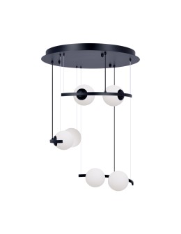 Zuma Line Helix 6 Lampa Wisząca Czarny/Białe Szkło 5017