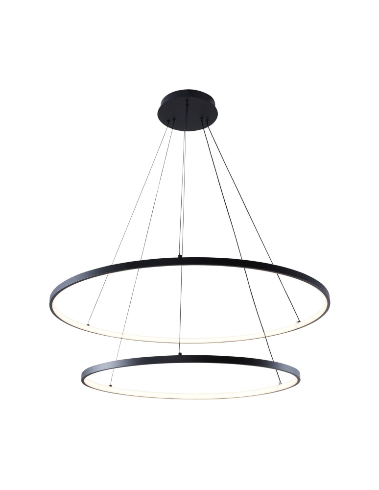 Pendant lamps circles - Zuma Line Breno Pendant with Light Colour Switch 3000K/4000K/6000K Black 2023200-BK. - product kolory-swiatla.pl 1