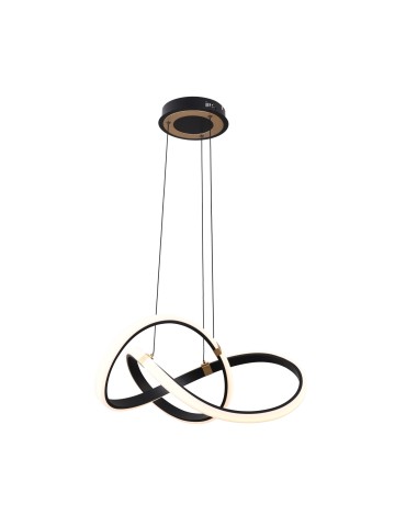 Zuma Line Indigo Pendant Lamp Black Matte/Gold Md9717-1-3Bgd